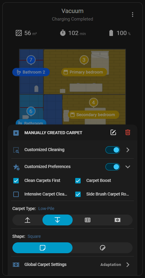 Custom Carpet Preferences