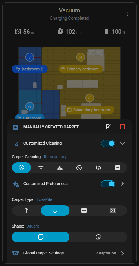Custom Carpet Settings
