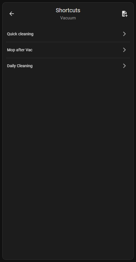 Shortcut List