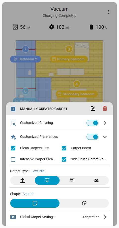 Custom Carpet Preferences
