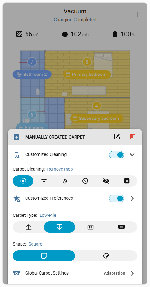 Custom Carpet Settings